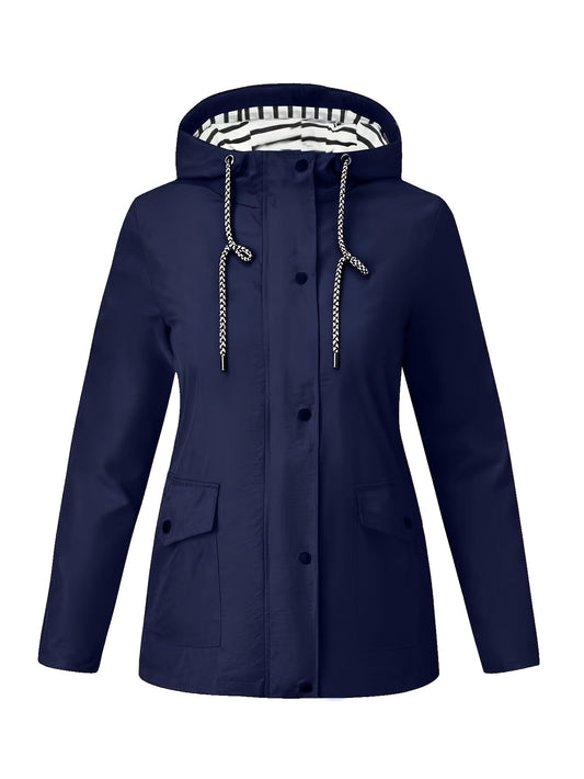 Übergangsjacke Damen Leicht - Regenjacke mit Kapuze, Wasserabweisend