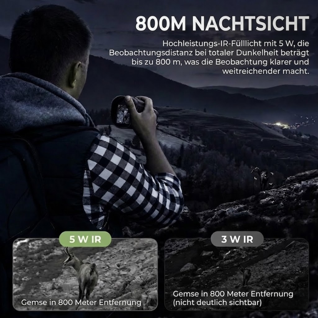 Nachtsichtgerät mit 10-fach Zoom – USB-Aufladbar, Infrarot & Mit Kompass
