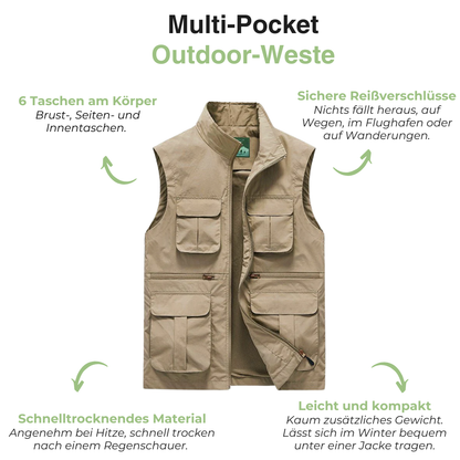 Multi-Pocket Bodywarmer – Schnelltrocknend Outdoor – Leichte Weste
