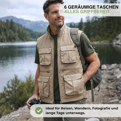 Multi-Pocket Bodywarmer – Schnelltrocknend Outdoor – Leichte Weste