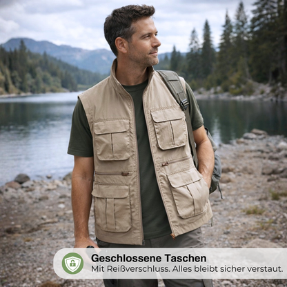 Multi-Pocket Bodywarmer – Schnelltrocknend Outdoor – Leichte Weste