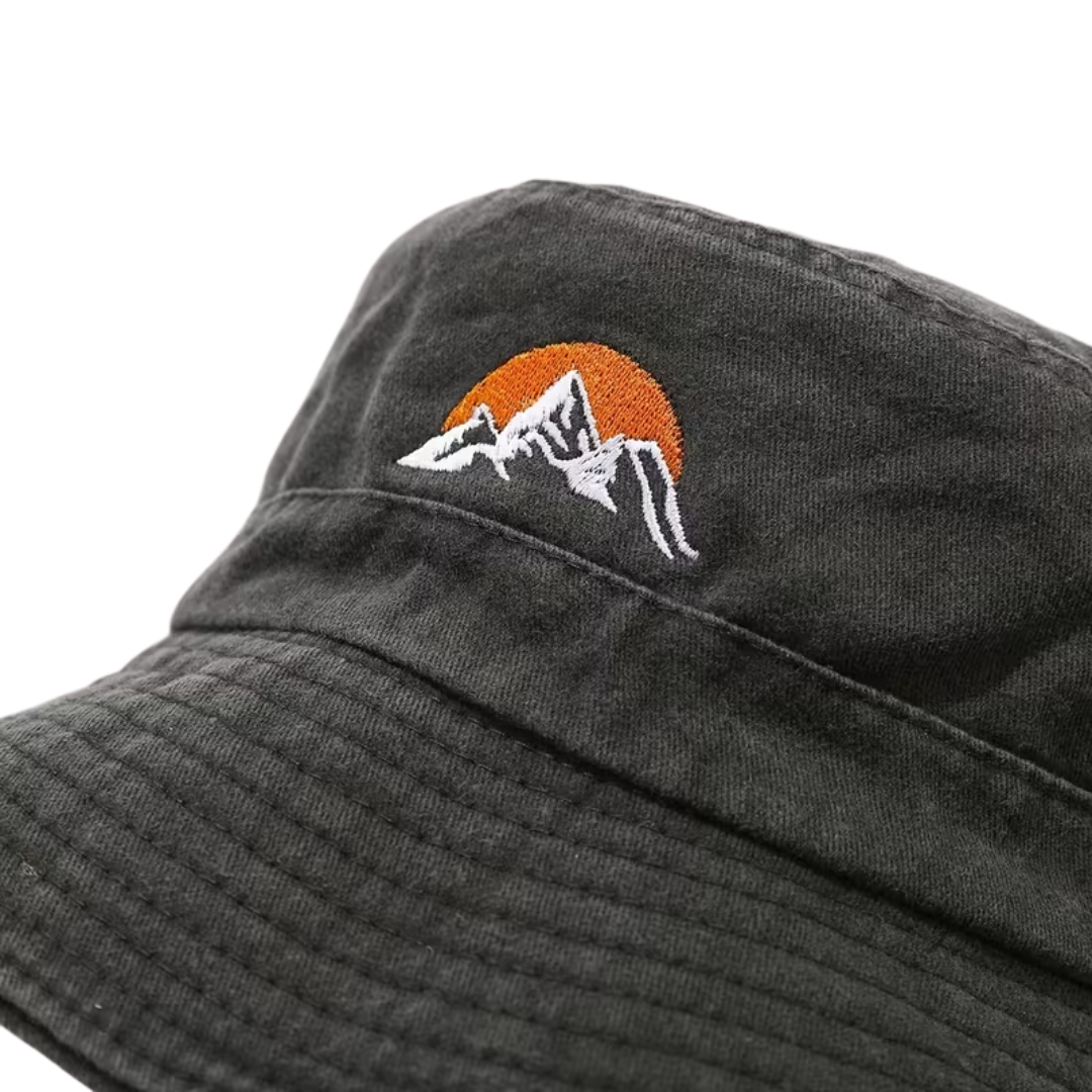 Outdoor Bucket Hat – Gewaschene Baumwolle – Breite Krempe – Sonnenhut mit Kinnband