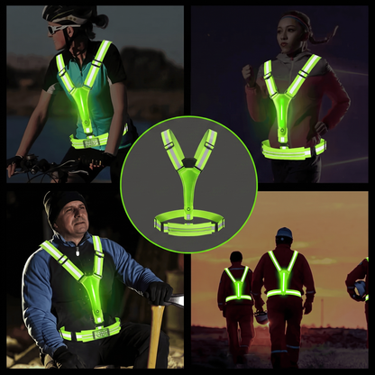 Reflektorweste mit LED - USB Aufladbar - Laufen & Fahrrad