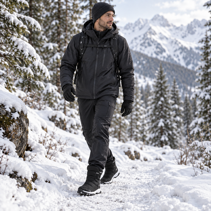 Winterstiefel Herren in Schwarz beim Winterwandern