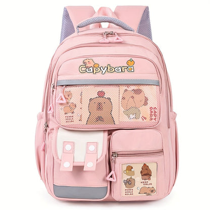 Schulrucksack für Kinder - Capybara-Motiv - leicht