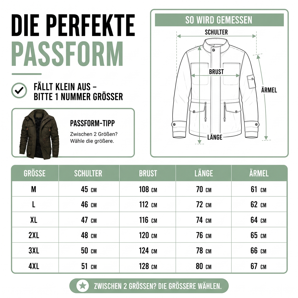 Übergangsjacke Herren - Wasserdicht & Winddicht - Multitaschen