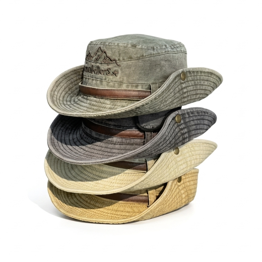 Outdoor Sonnenhut – Breite Krempe – Lederband