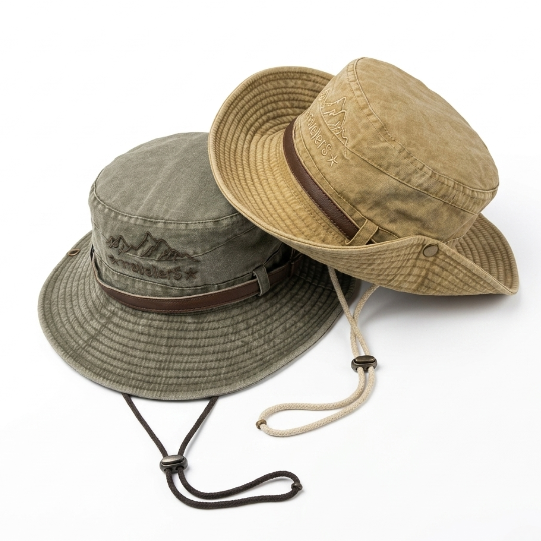 Outdoor Sonnenhut – Breite Krempe – Lederband
