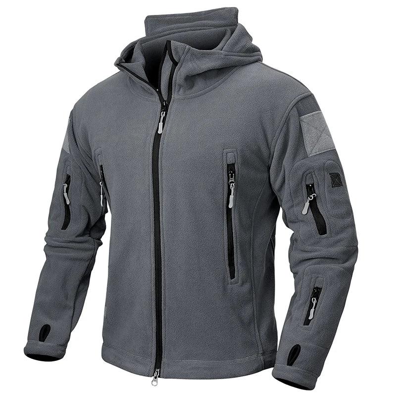 Taktische Fleecejacke in Dunkelgrau mit Ärmeltaschen
