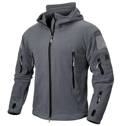 Taktische Fleecejacke in Dunkelgrau mit Ärmeltaschen