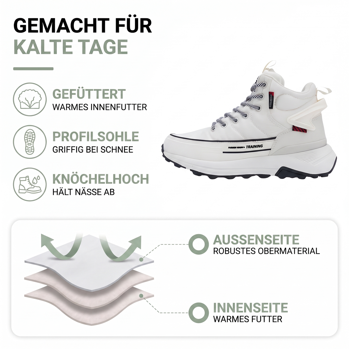 Winterstiefel Damen - gefüttert - profilierte Sohle