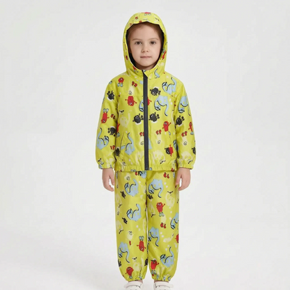 Zweiteiliges Kinder-Outdoorset aus Jacke und Hose mit Cartoon-Print – Ansicht 3