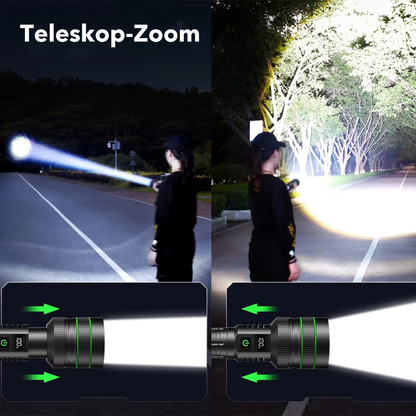 LED Taschenlampe - Zoombar bis 3 km - Extrem Hell