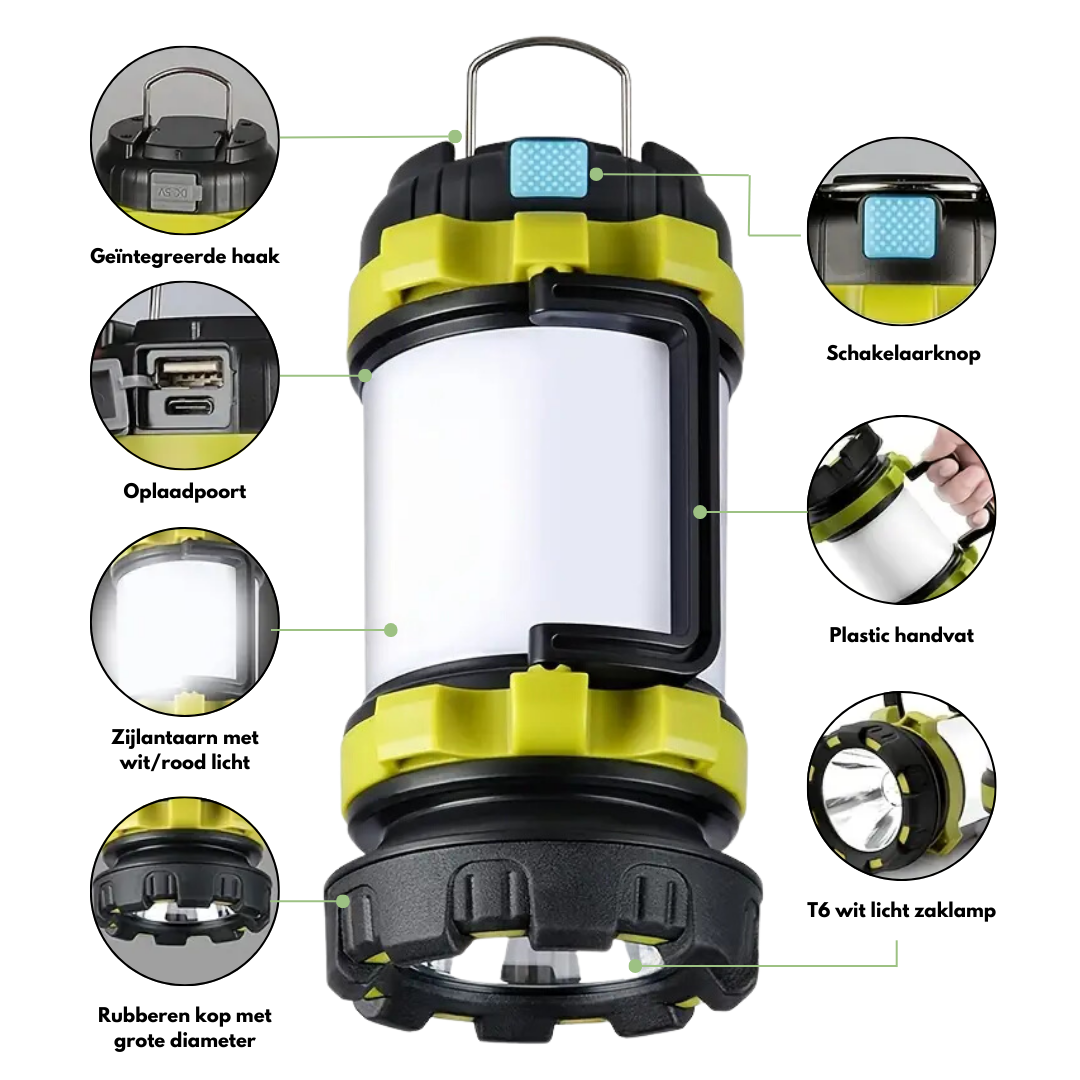 Campinglantaarn - 3-in-1  - LED - OutdoorHavenNL