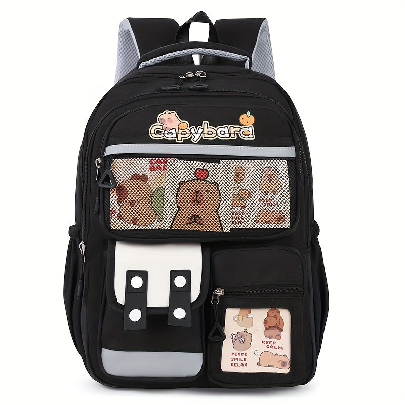 Schulrucksack für Kinder - Capybara-Motiv - leicht