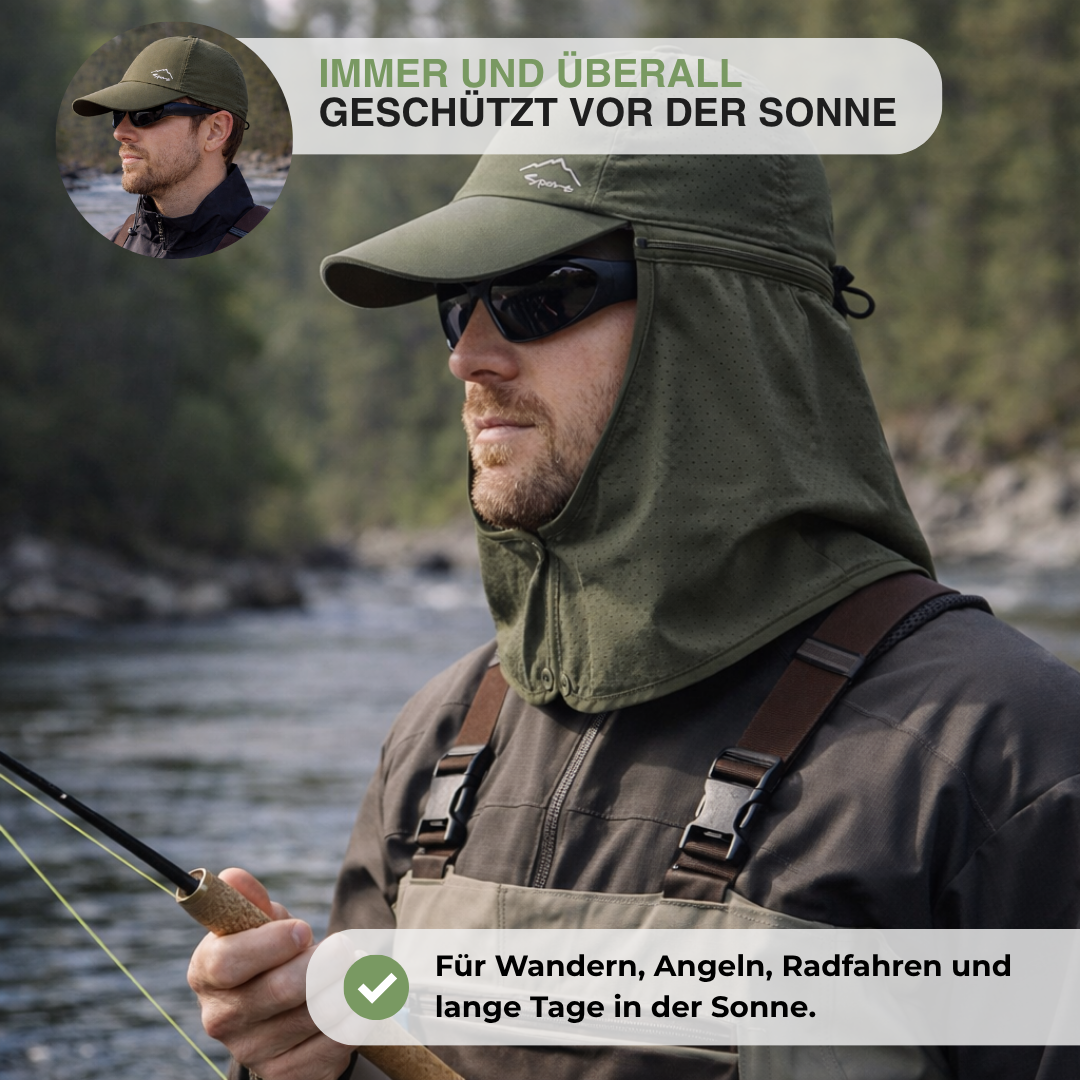 Fischerhut mit Nackenschutz – UV-Sonnenschutz – Schnelltrocknend