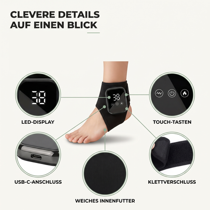 Fußmassagegerät Elektrisch - Wärme & Vibration - USB-Akku für den Knöchel - Clevere Details