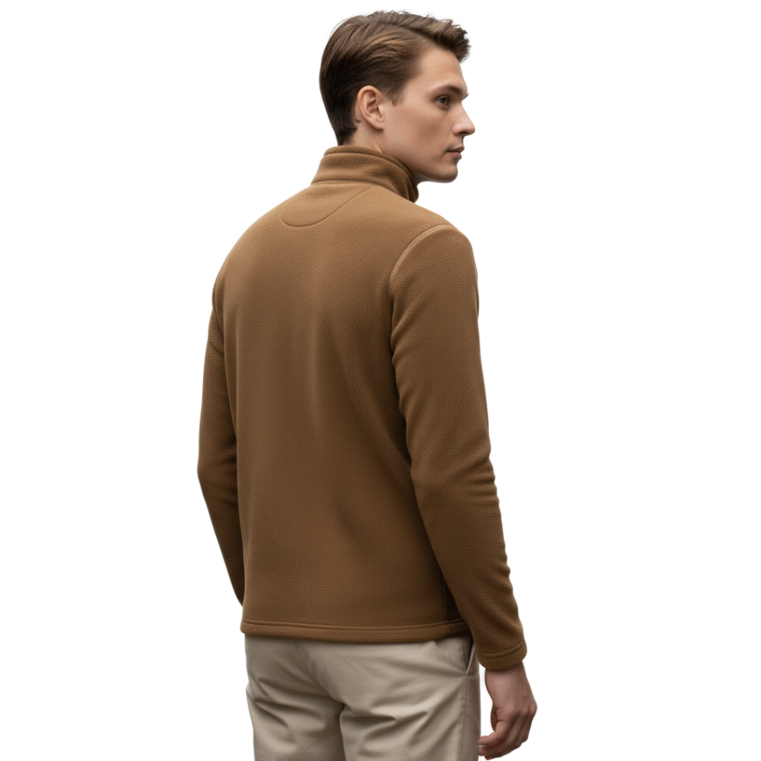 Half-Zip Fleecepullover – doppelseitiges Polar-Fleece – Stehkragen – Herren