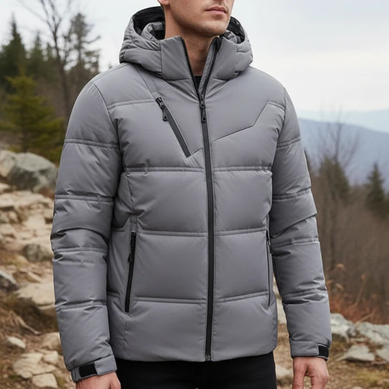 Winterjacke Herren - Wasserdicht & Winddicht - Kapuze in Daunenoptik