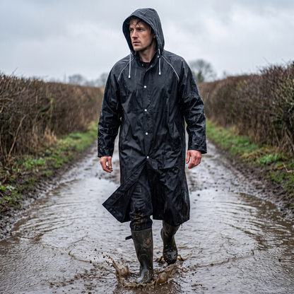 Regenmantel Lang Unisex - Lifestyle im Regen