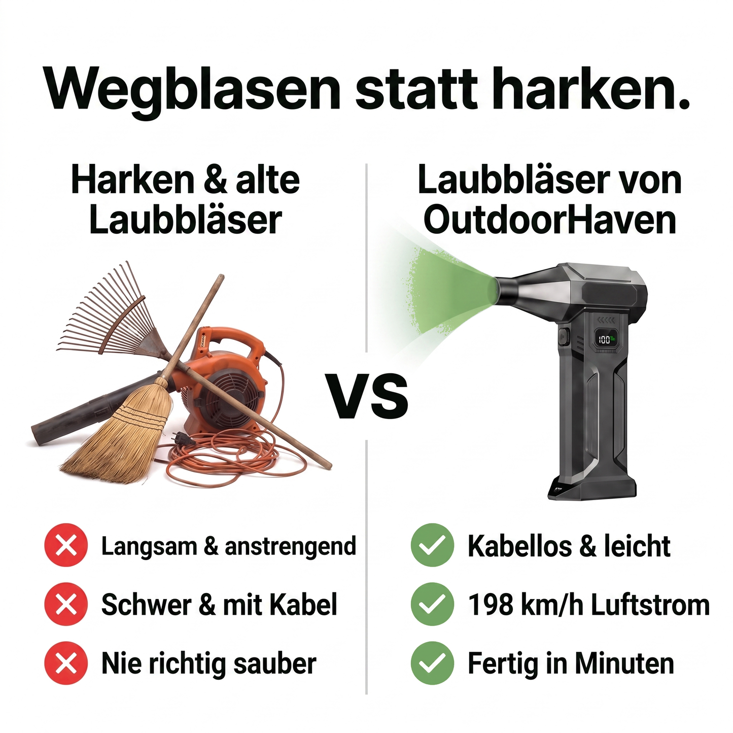 laubbläser akku - Infografik