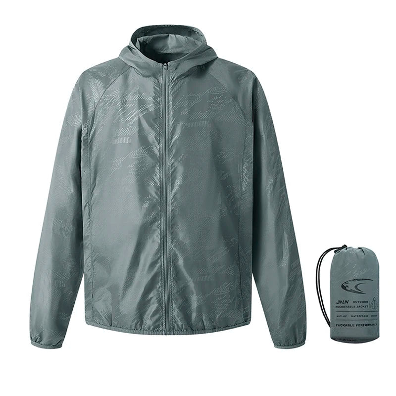 Übergangsjacke Herren - Wasserabweisender Windbreaker - Faltbar mit Packbeutel