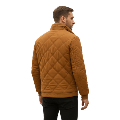 Steppjacke Herren gefüttert - Stehkragen - Rautensteppung