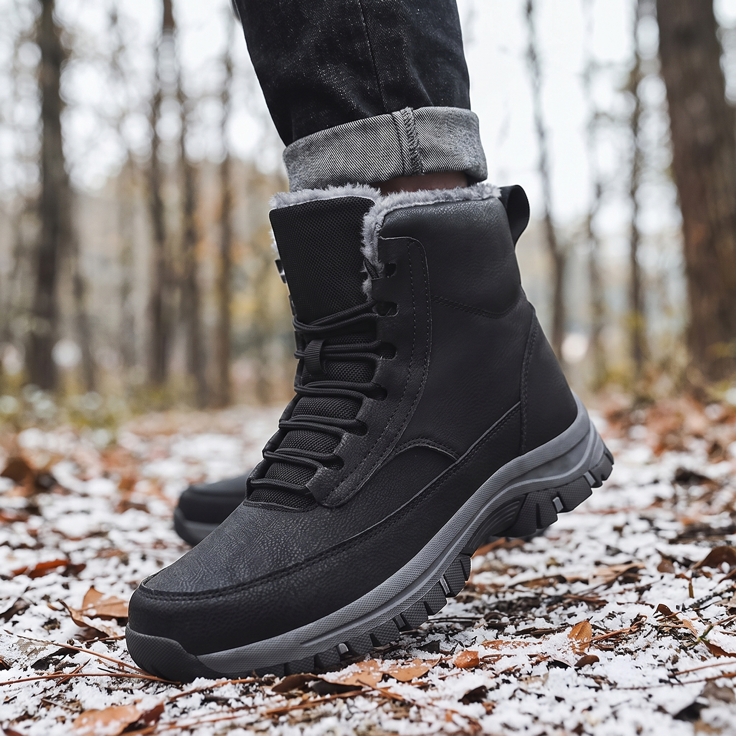 Winterstiefel Herren schwarz High-Top