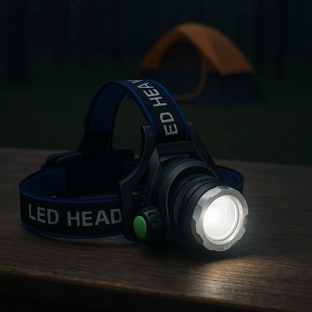 LED Stirnlampe 1000 Lumen - Zoom & 90° neigbar - Wiederaufladbar
