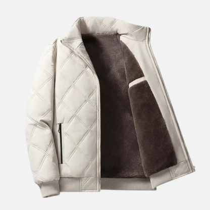 Steppjacke Herren gefüttert - Stehkragen - Rautensteppung