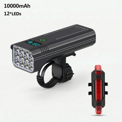 Fahrradlicht mit 12 LEDs, Digitalanzeige und 10.000-mAh-Akku mit Powerbank-Funktion – Ansicht 3