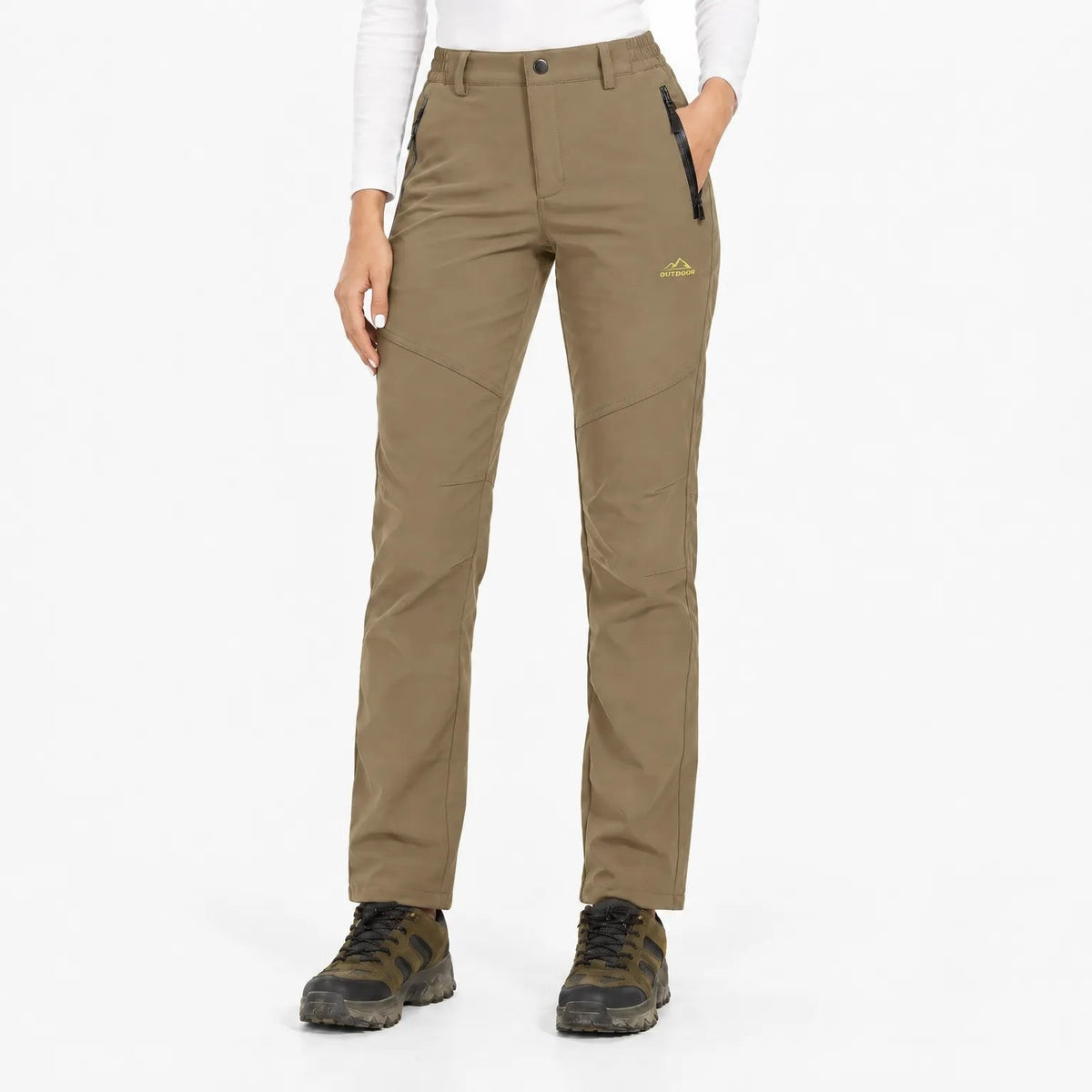 Thermohose Damen Gefüttert in Khaki
