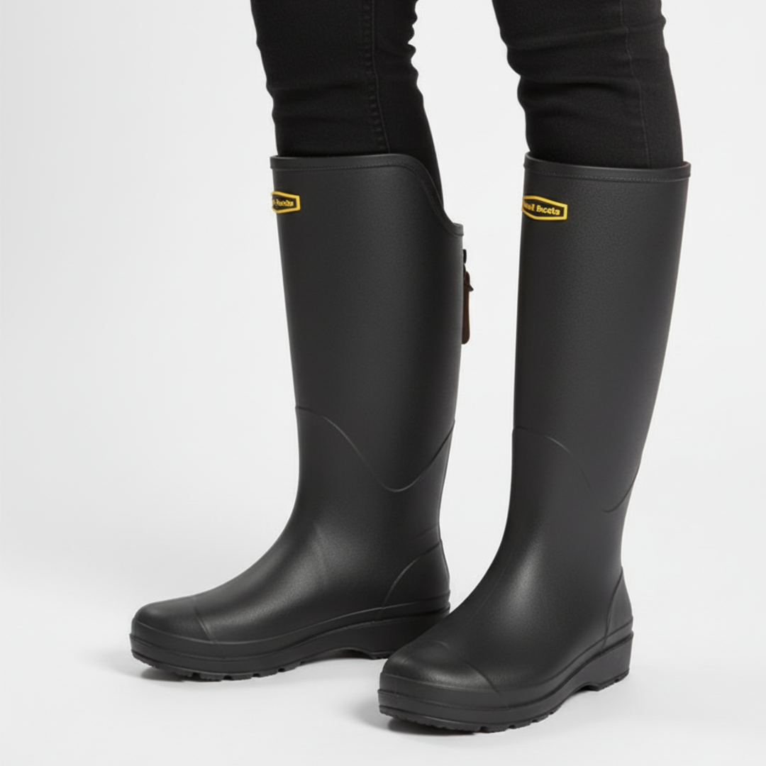 Regenstiefel Damen Kniehoch Wasserdicht & Rutschfest aus PVC