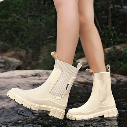 Gummistiefel Damen im Chelsea-Look - Wasserdicht - Rutschfeste Profilsohle