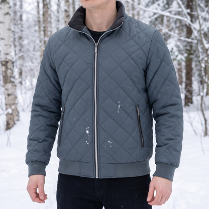 Steppjacke Herren - Gefüttert mit Plüschfutter - Stehkragen