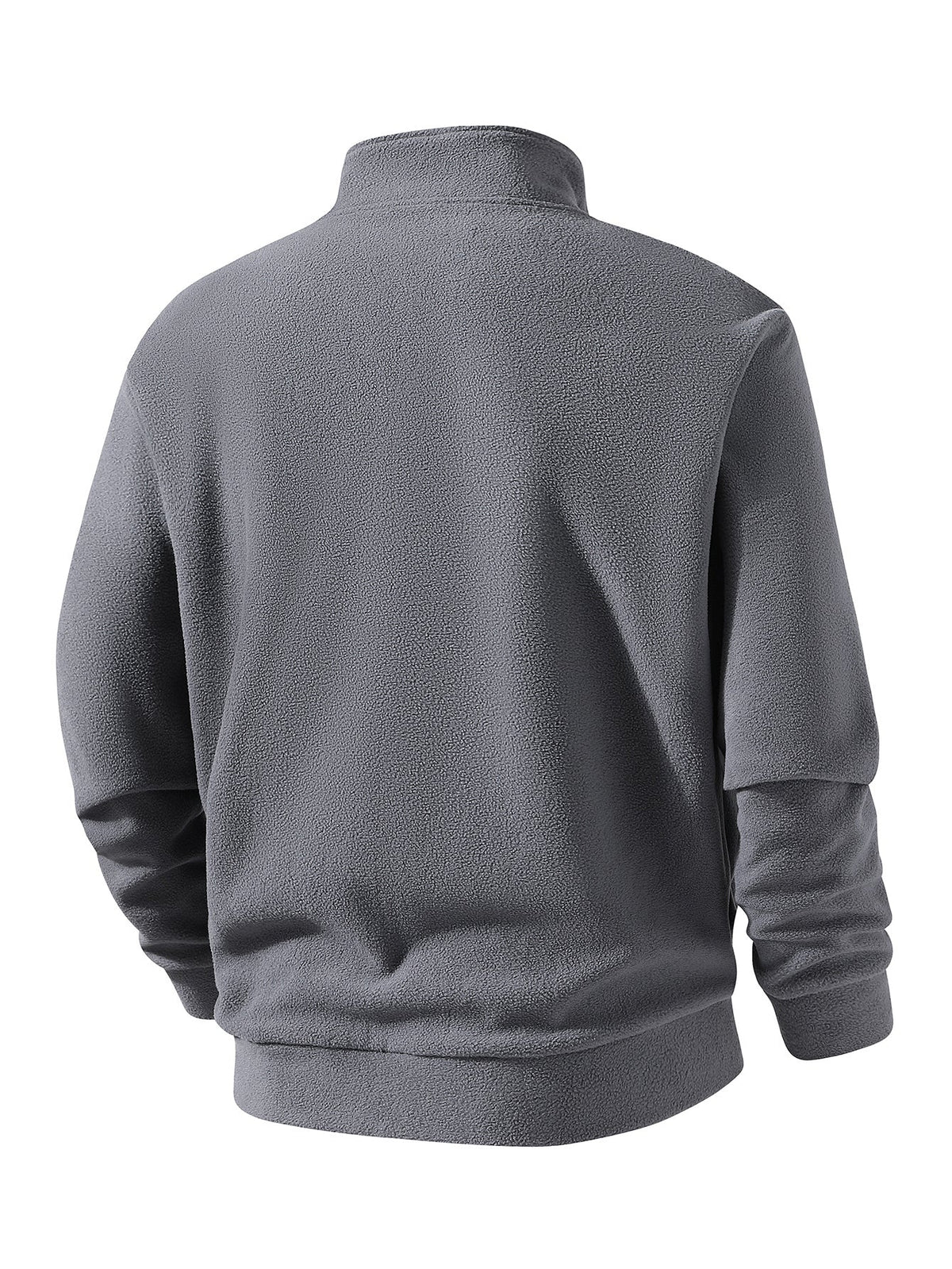 Grauer Fleecepullover Herren, Rückansicht