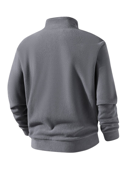 Grauer Fleecepullover Herren, Rückansicht