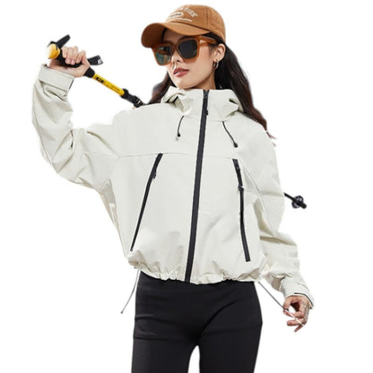 Kurze Regenjacke Damen - Wasserabweisend - Verstellbarer Saum