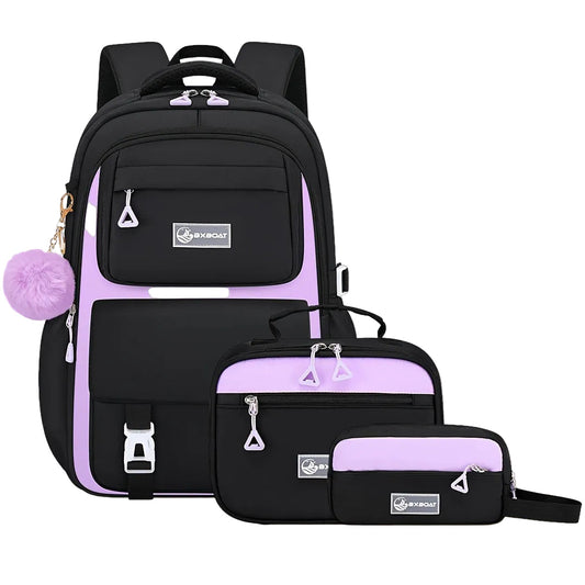 Schulrucksack - 3in1-Set - mit USB-Anschluss