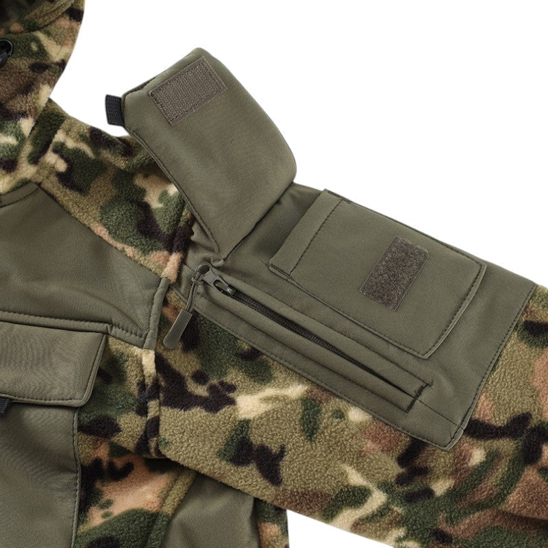 Fleecejacke Herren - Taktisch mit Kapuze - Camouflage & Uni