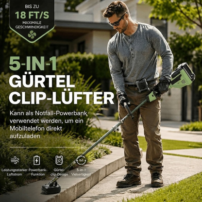 Gürtelventilator - Clip Befestigung - USB Wiederaufladbar