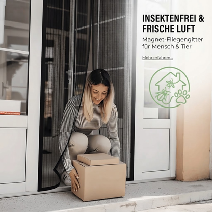 Magnet Fliegengitter Tür - Selbstschließend - Ohne Bohren