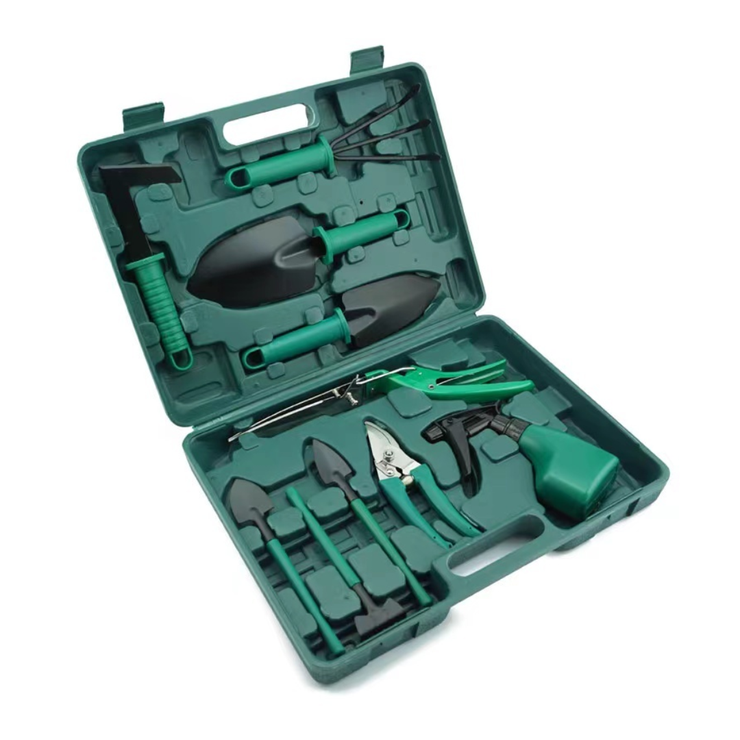 Gartenwerkzeug Set mit Koffer - 10 Teilig Edelstahl - Ergonomisch