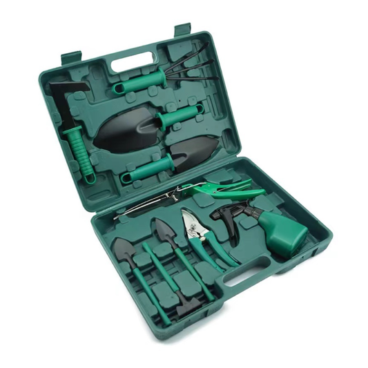 Gartenwerkzeug Set mit Koffer - 10 Teilig Edelstahl - Ergonomisch