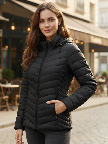 Steppjacke Damen - Verstellbare Kapuze - Leicht Wattiert