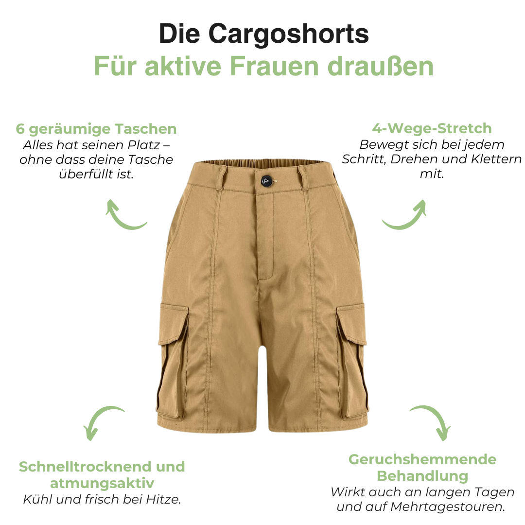 Damen Wandershorts – Multi-Pocket Cargo – Schnelltrocknend