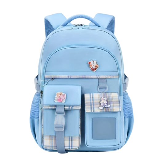 Schulrucksack für Mädchen - ergonomisch - Hasen-Motiv