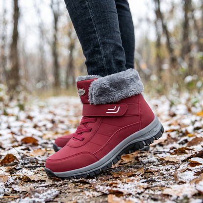 Winterstiefel Damen rot Klettverschluss