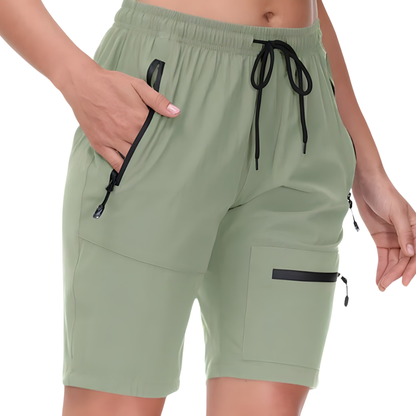 Damen Wandershorts – Wasserabweisend – Schnelltrocknend mit Reißverschlusstaschen