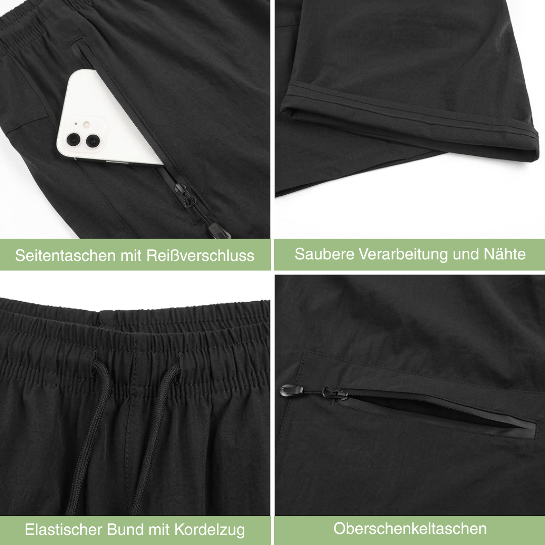 Damen Wandershorts – Wasserabweisend – Schnelltrocknend mit Reißverschlusstaschen